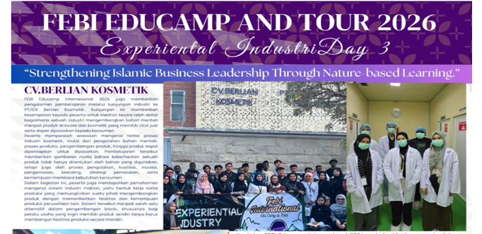 EXPERIENTIAL INDUSTRY DAY 3“STRENGTHENING ISLAMIC BUSINESS LEADERSHIP THROUGH NATURE-BASED LEARNING”